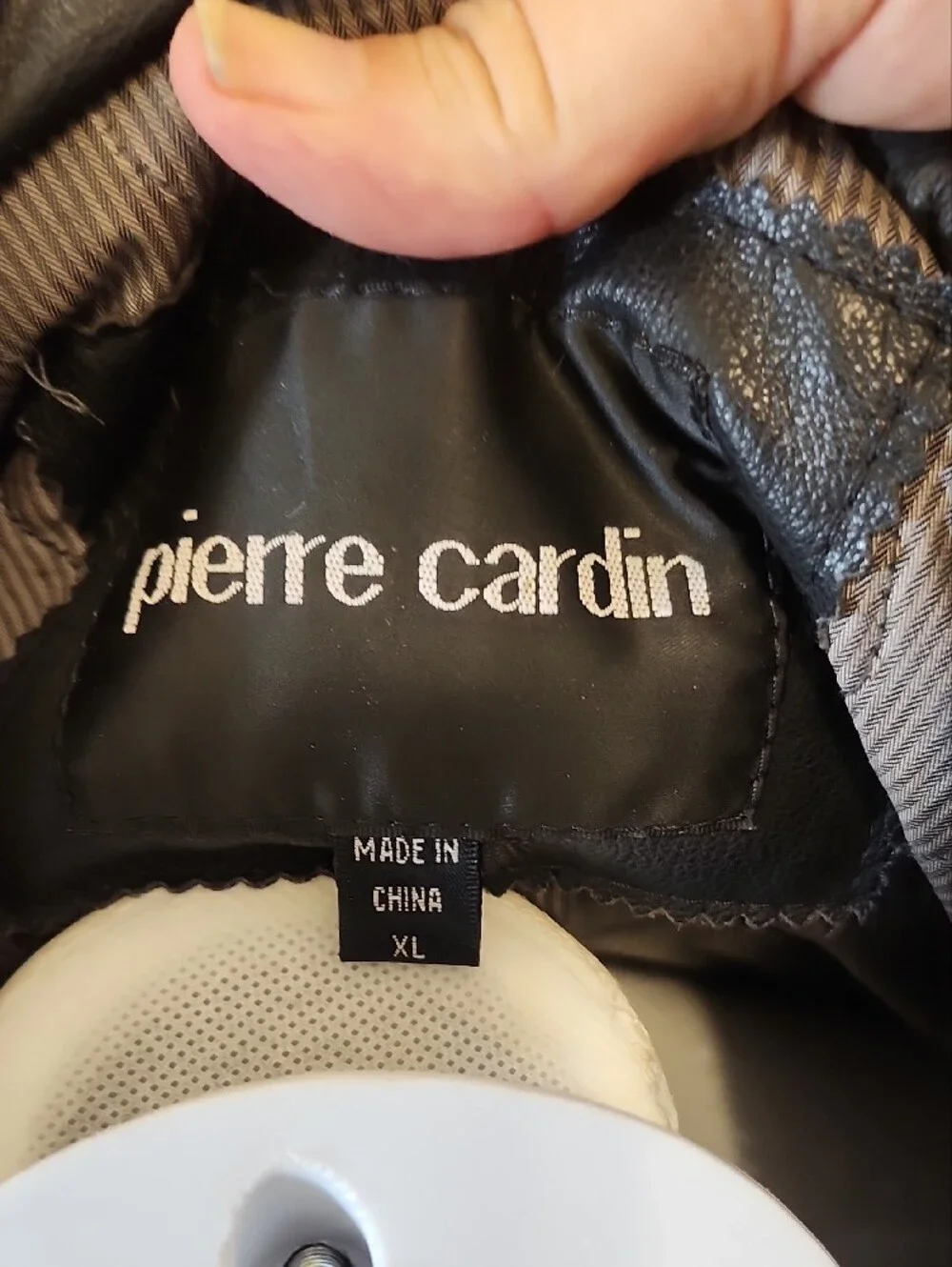 Pierre Cardin Black Leather Bomber Jacket